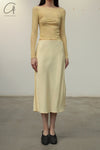 BASERANGE DYDINE Midi Skirt France BAS-SKDYM-VI-AU24-SFYH SKDYM Sophia Yellow